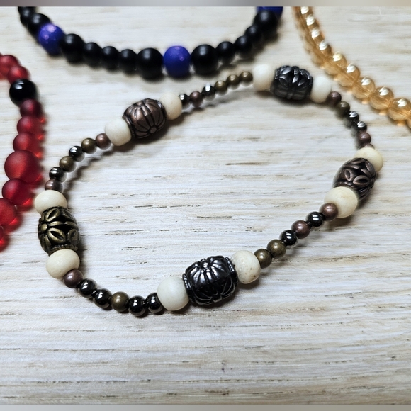 Terra Moda - Trio of Beaded Bracelets in Muted Autumn colors, Size Large (9.5") - Picture 4 of 6